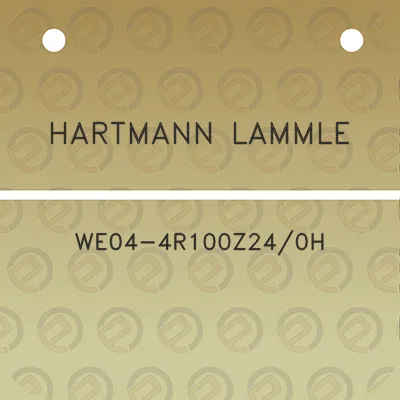 hartmann-lammle-we04-4r100z240h