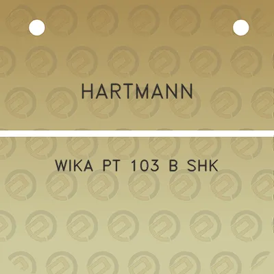 hartmann-wika-pt-103-b-shk