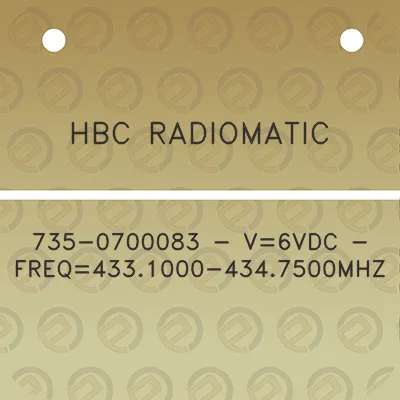 hbc-radiomatic-735-0700083-v6vdc-freq4331000-4347500mhz