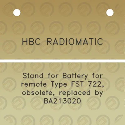 hbc-radiomatic-stand-for-battery-for-remote-type-fst-722-obsolete-replaced-by-ba213020