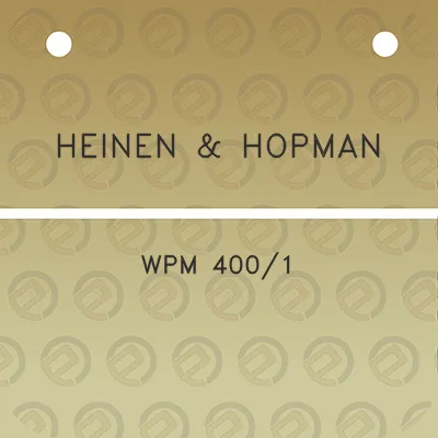 heinen-hopman-wpm-4001