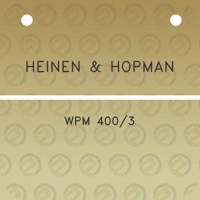 heinen-hopman-wpm-4003