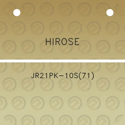 hirose-jr21pk-10s71