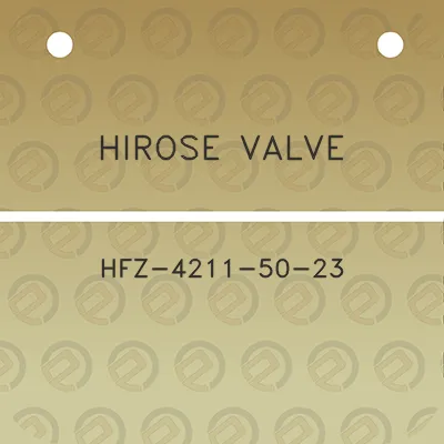 hirose-valve-hfz-4211-50-23