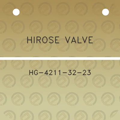 hirose-valve-hg-4211-32-23