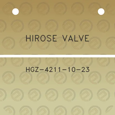 hirose-valve-hgz-4211-10-23