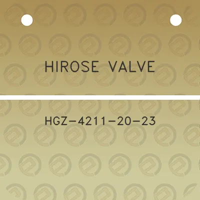 hirose-valve-hgz-4211-20-23