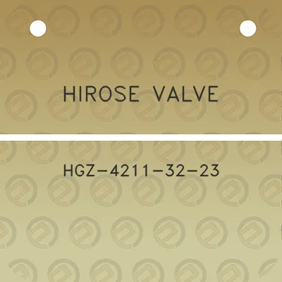 hirose-valve-hgz-4211-32-23