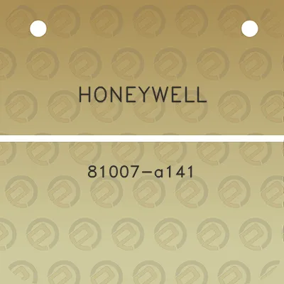 honeywell-81007-a141