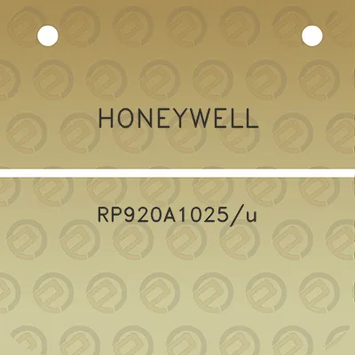 honeywell-rp920a1025u