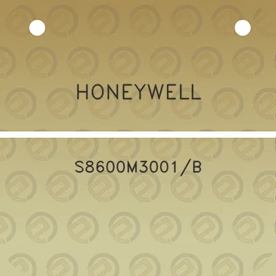 honeywell-s8600m3001b