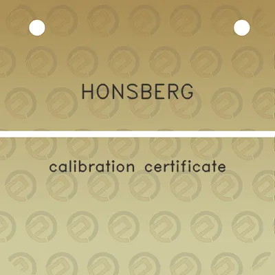 honsberg-calibration-certificate