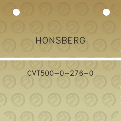 honsberg-cvt500-0-276-0