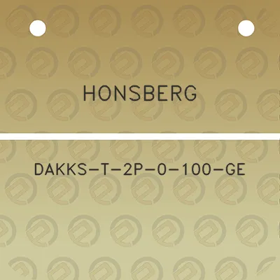 honsberg-dakks-t-2p-0-100-ge