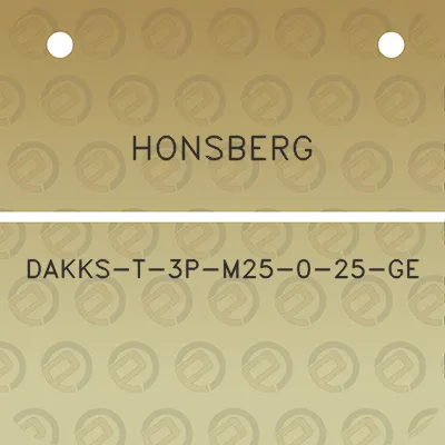 honsberg-dakks-t-3p-m25-0-25-ge