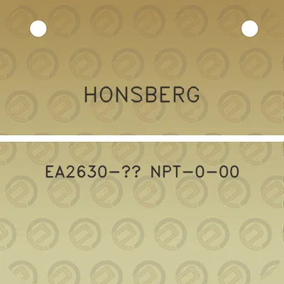 honsberg-ea2630-34-npt-0-00