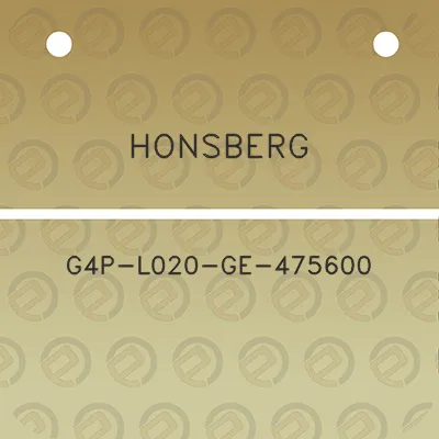 honsberg-g4p-l020-ge-475600