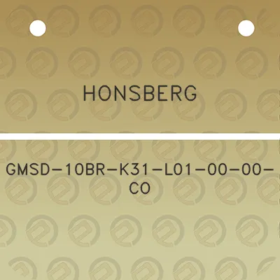 honsberg-gmsd-10br-k31-l01-00-00-co