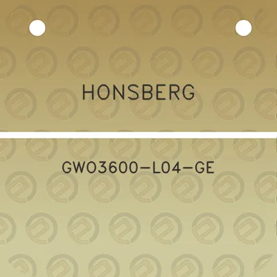 honsberg-gwo3600-l04-ge