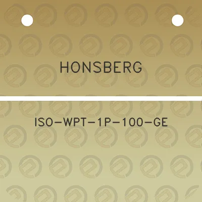 honsberg-iso-wpt-1p-100-ge