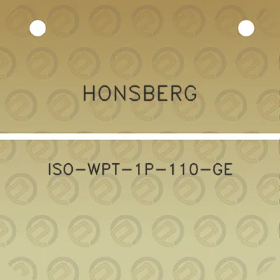 honsberg-iso-wpt-1p-110-ge