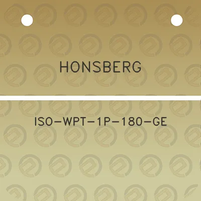 honsberg-iso-wpt-1p-180-ge