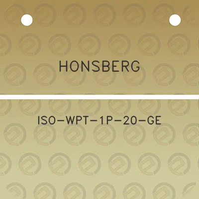 honsberg-iso-wpt-1p-20-ge