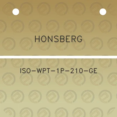 honsberg-iso-wpt-1p-210-ge