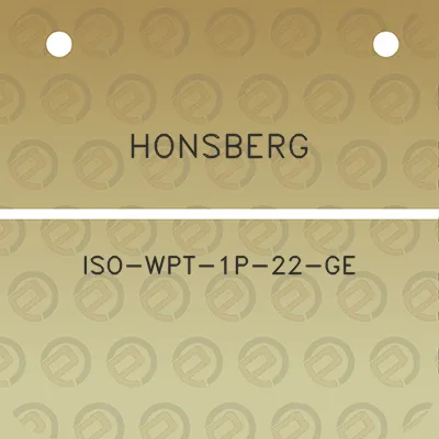 honsberg-iso-wpt-1p-22-ge