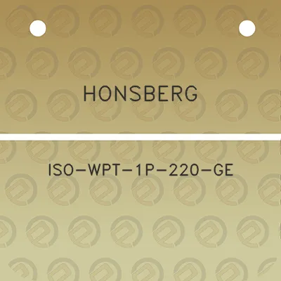 honsberg-iso-wpt-1p-220-ge