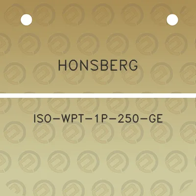 honsberg-iso-wpt-1p-250-ge