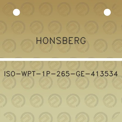 honsberg-iso-wpt-1p-265-ge-413534