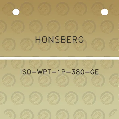 honsberg-iso-wpt-1p-380-ge