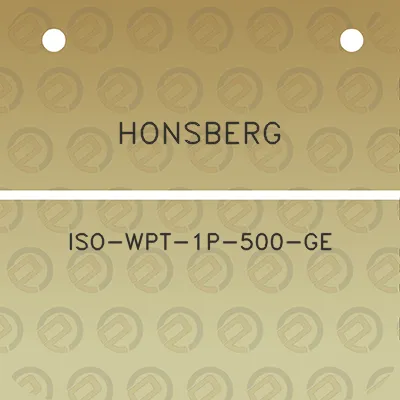 honsberg-iso-wpt-1p-500-ge