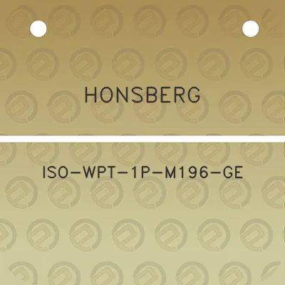 honsberg-iso-wpt-1p-m196-ge