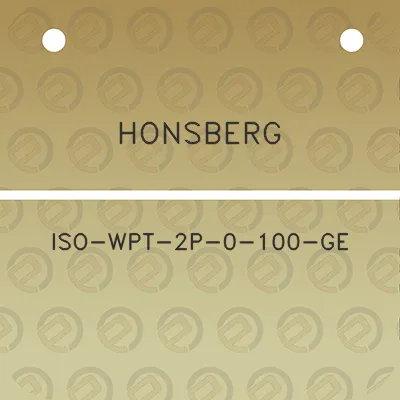 honsberg-iso-wpt-2p-0-100-ge