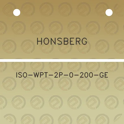 honsberg-iso-wpt-2p-0-200-ge