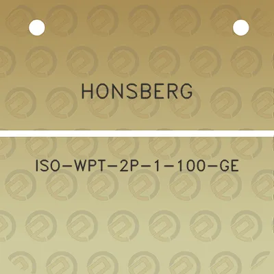 honsberg-iso-wpt-2p-1-100-ge