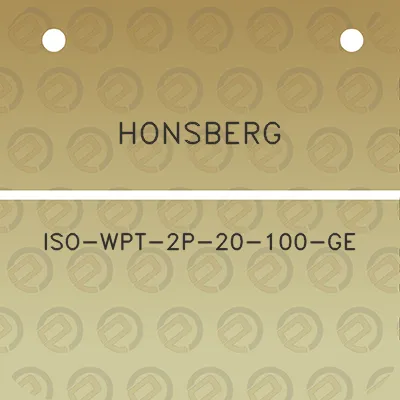 honsberg-iso-wpt-2p-20-100-ge