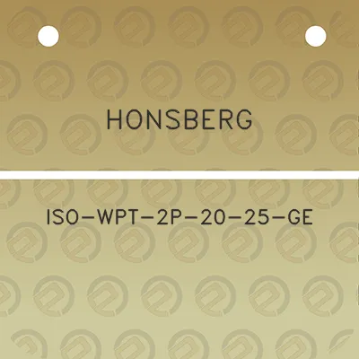 honsberg-iso-wpt-2p-20-25-ge