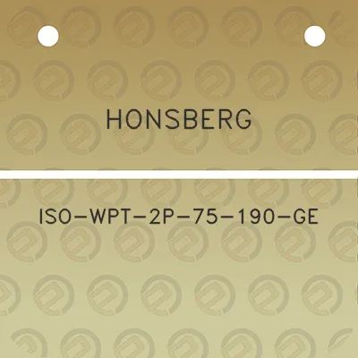 honsberg-iso-wpt-2p-75-190-ge