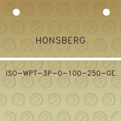 honsberg-iso-wpt-3p-0-100-250-ge