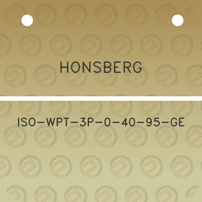 honsberg-iso-wpt-3p-0-40-95-ge