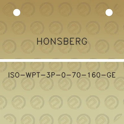 honsberg-iso-wpt-3p-0-70-160-ge