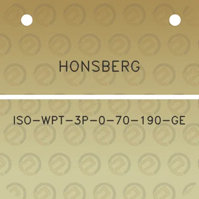 honsberg-iso-wpt-3p-0-70-190-ge