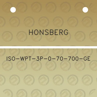 honsberg-iso-wpt-3p-0-70-700-ge