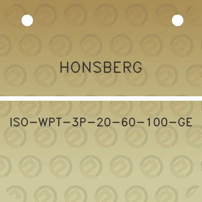 honsberg-iso-wpt-3p-20-60-100-ge