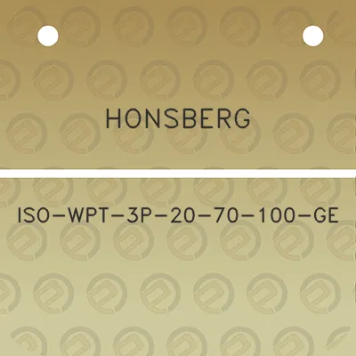 honsberg-iso-wpt-3p-20-70-100-ge