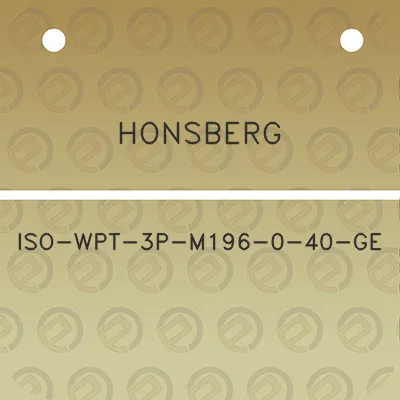 honsberg-iso-wpt-3p-m196-0-40-ge