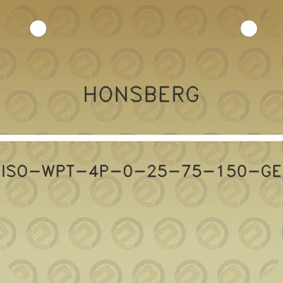 honsberg-iso-wpt-4p-0-25-75-150-ge